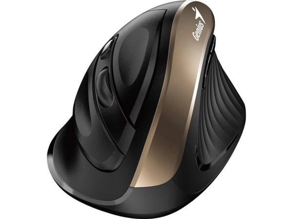 Trådlös mus Genius Ergo 8250S svart/guld, tyst klick