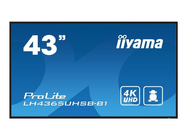 iiyama ProLite LH4365UHSB-B1 - 43" Diagonalklasse (42.5" synlig) LED-bakgrunnsbelyst LCD-skjerm - intelligent skilting - Android - 4K UHD (2160p) 3...