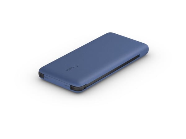 Belkin BoostCharge Plus - Powerbank - 10000 mAh - 23 Watt - Hurtiglading - 2 utgangskontakter (Lightning, 24-pinners USB-C) - midnattsblå