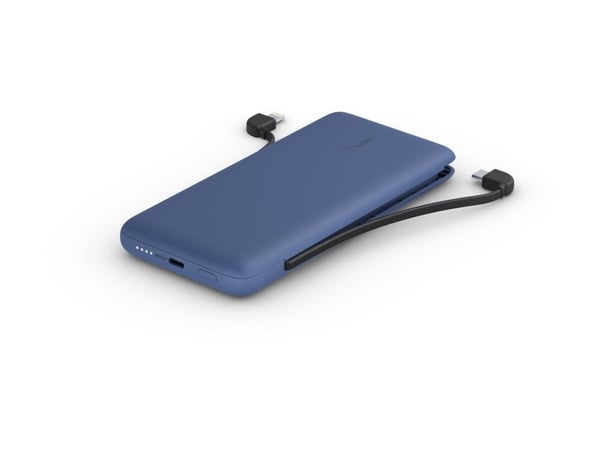 Belkin BoostCharge Plus - Powerbank - 10000 mAh - 23 Watt - Hurtiglading - 2 utgangskontakter (Lightning, 24-pinners USB-C) - midnattsblå