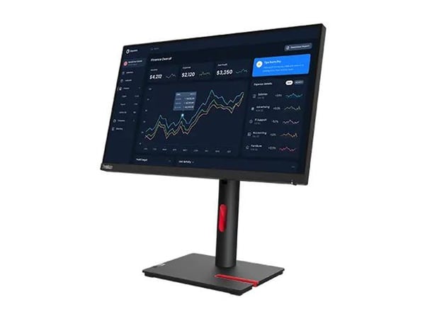 Lenovo ThinkVision T22i-30 - LED-skjerm - 21.5" (22" synlig) - 1920 x 1080 Full HD (1080p) @ 60 Hz - IPS - 250 cd/m² - 1000:1 - 4 ms - HDMI, VGA, D...