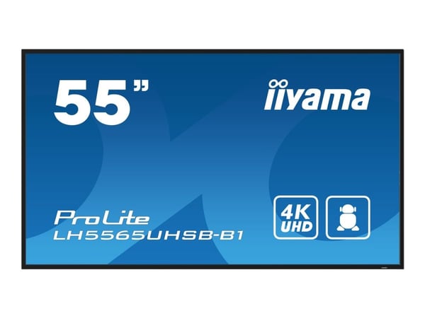 iiyama ProLite LH5565UHSB-B1 - 55" Diagonalklasse (54.6" synlig) LED-bakgrunnsbelyst LCD-skjerm - intelligent skilting - Android - 4K UHD (2160p) 3...