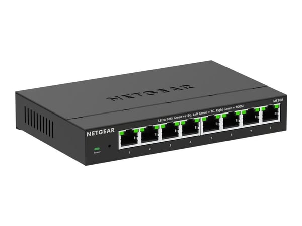 NETGEAR MS308 - Switch - multi-gigabit - ohanterad - 8 x 100/1000/2.5G - skrivbordsmodell, väggmonterbar