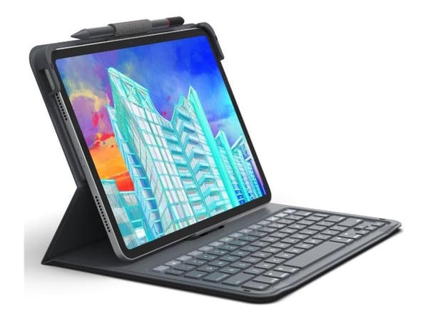 ZAGG Messenger Folio 2 - Tastatur og folioveske (boks) - bærbar - trådløs - QWERTY - Nordisk - koksgrå - for Apple 10.9-inch iPad Air