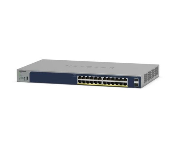 NETGEAR Smart GS724TPP - Switch - L3 Lite - smart - 24 x 10/100/1000 (PoE+) + 2 x Gigabit SFP - stasjonær, rackmonterbar - PoE+ (380 W)