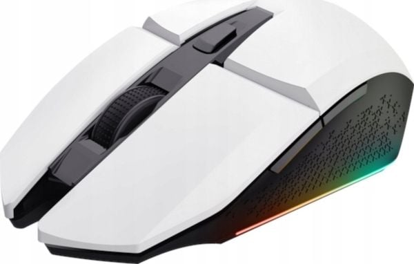 Trust GXT 110 FELOX - Mus - illuminated, gaming - 6 knapper - trådløs - hvit