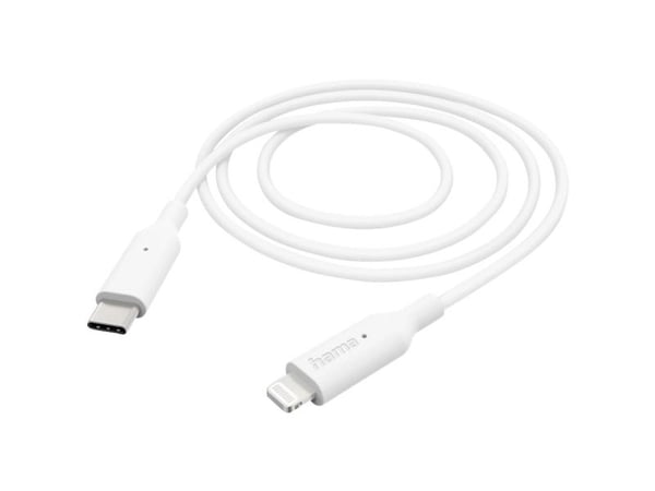 Hama - Lightning-kaapeli - 24-nastainen USB-C-uros Lightning-uros - 1 m - valkoinen
