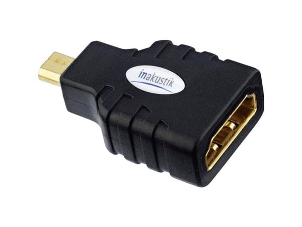in-akustik Premium HDMI Micro Adapter - HDMI-adapter - HDMI hunn til 19 pin micro HDMI Type D hann - svart