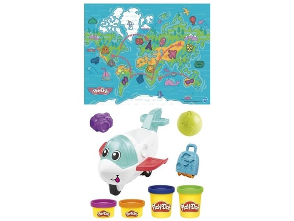 Play-Doh Airplane Explorer startsett, håndverkssett for barn, 3 år, giftfri, flerfarget