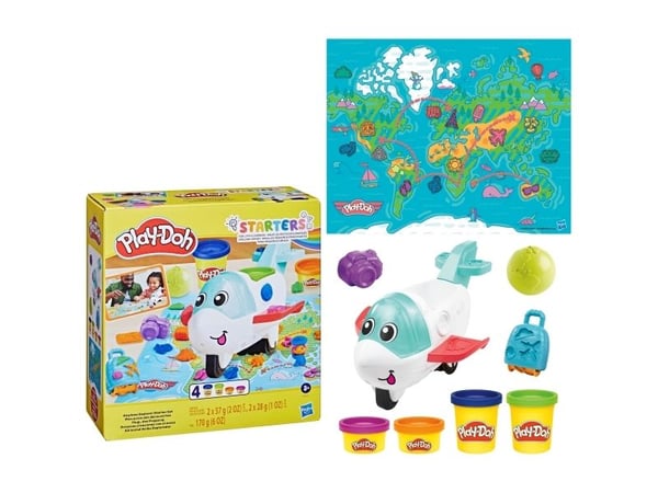 Play-Doh Airplane Explorer startsett, håndverkssett for barn, 3 år, giftfri, flerfarget