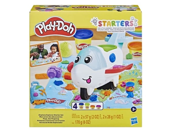 Play-Doh Airplane Explorer startsett, håndverkssett for barn, 3 år, giftfri, flerfarget