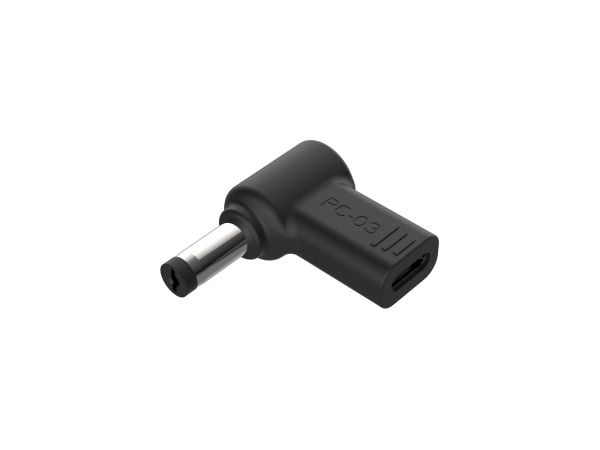 Conceptronic - Strømadapter - 24 pin USB-C (hunn) til 5,5 x 1,7 mm DC-jakk (hann) vinklet - DC 18 - 20 V - 5 A - støtte for Power Delivery 3.0, USB...