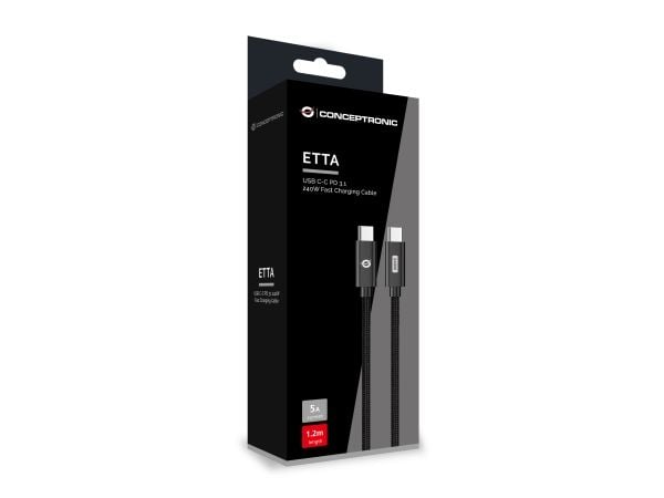 Conceptronic - USB-kabel - USB-C (hann) til USB-C (hann) - USB 2.0 - 48 V - 5 A - 2 m - USB Power Delivery (240 W), up to 480 Mbps, støtte for Powe...