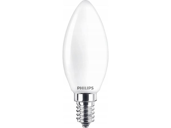 Philips - LED-lyspære - form: B35 - mattslipt finish - E14 - 3.4 W (ekvivalent 40 W) - klasse D - varmt hvitt lys - 2200-2700 K