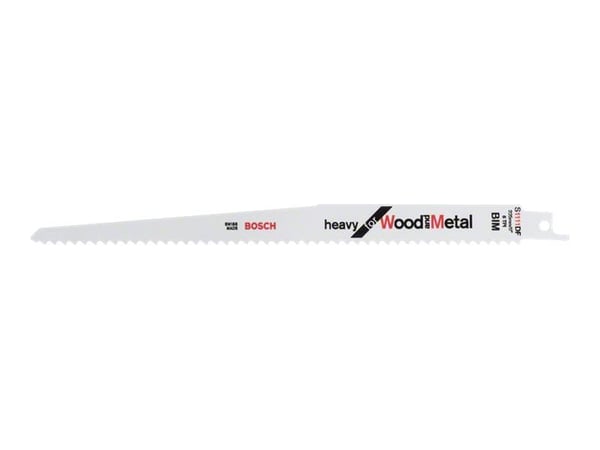 Bosch heavy for Wood and Metal S 1111 DF - Sagblad - for tre, metall, tre med spiker, kartong, epoksy - lengde: 225 mm - bredde: 19 mm (en pakke 5)