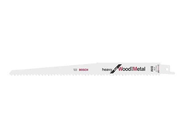 Bosch heavy for Wood and Metal S 1111 DF - Sagblad - for tre, metall, tre med spiker, kartong, epoksy - lengde: 225 mm - bredde: 19 mm (en pakke 5)