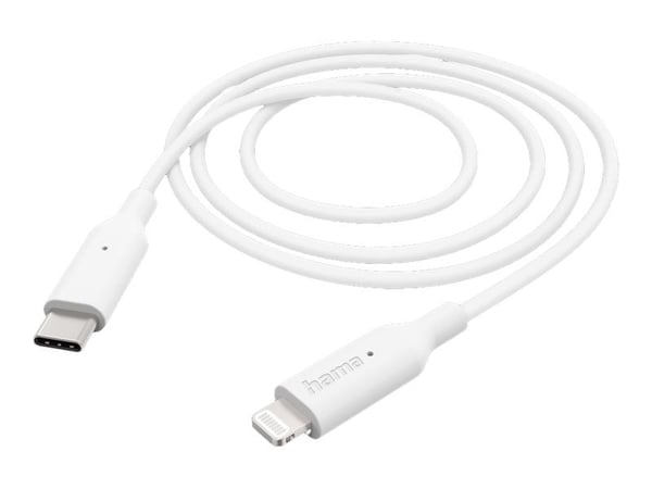 Hama - Lightning-kaapeli - 24-nastainen USB-C-uros Lightning-uros - 1 m - valkoinen
