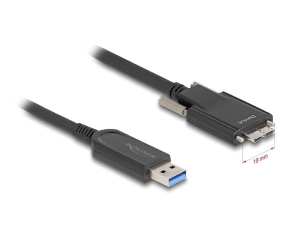 Delock - USB-kabel - Micro-USB Type B (hann) skrubar til USB-type A (hann) - USB 2.0 - 900 mA - 10 m - up to 10 Gbps data transfer rate - svart