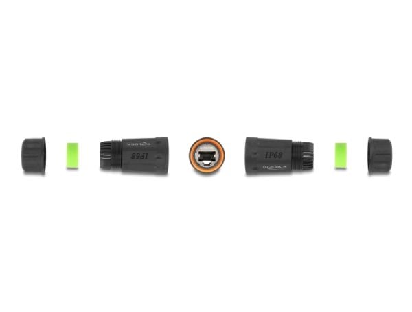 Delock - Nettverkkopler - RJ-45 (hunn) til RJ-45 (hunn) - STP - CAT 6a - IP68 - M20 thread, utendørs - svart