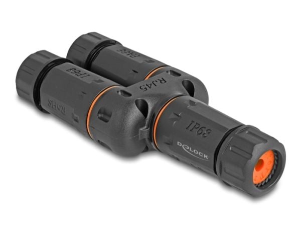 Delock - Nettverkkopler - RJ-45 (hunn) til RJ-45 (hunn) - STP - CAT 6 - utendørs, Y-formet, dust and waterproof (IP68) - svart