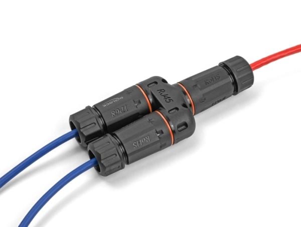 Delock - Nettverkkopler - RJ-45 (hunn) til RJ-45 (hunn) - STP - CAT 6 - utendørs, Y-formet, dust and waterproof (IP68) - svart