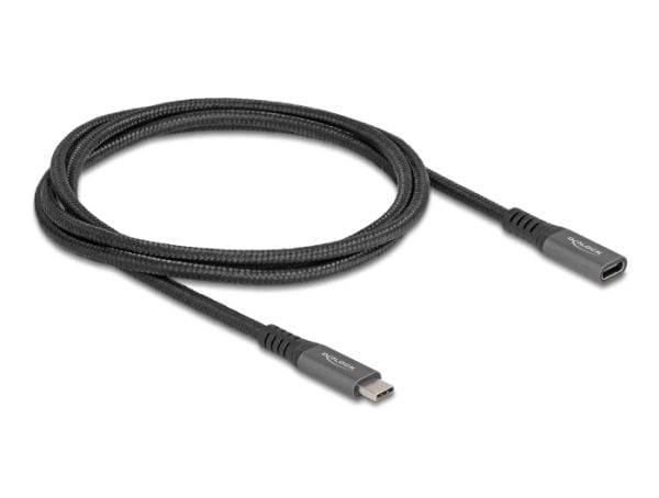 Delock - USB-forlengelseskabel - 24 pin USB-C (hann) til 24 pin USB-C (hunn) - USB 3.1 Gen 2 - 20 V - 5 A - 1 m - USB Power Delivery (100 W), støtt...