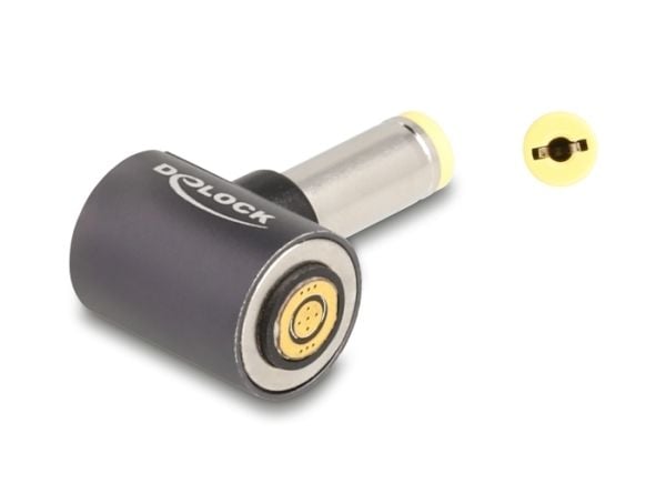 Delock - Strømkoblingsadapter - 5,5 x 1,7 mm DC-jakk (hann) til 8-stiftskontakt magnetisk - 20 V - 3 A - antrasitt