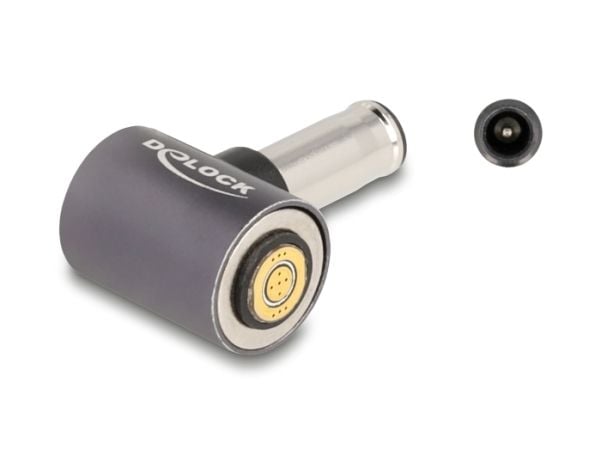 Delock - Strømkoblingsadapter - 5,5 x 2,1 mm DC-jakk (hann) til 8-stiftskontakt magnetisk - 20 V - 3 A - antrasitt