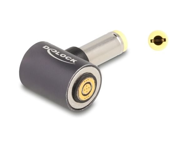 Delock - Strømkoblingsadapter - 5,5 x 2,5 mm DC-jakk (hann) til 8-stiftskontakt magnetisk - 20 V - 3 A - antrasitt