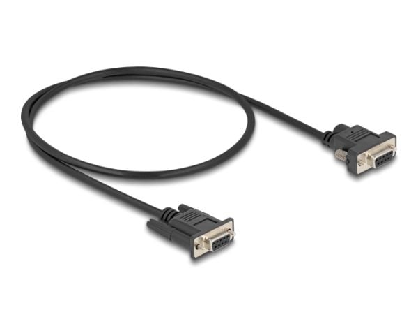 Delock sarjakaapeli RS-232 D-Sub9 naaras D-Sub9 naaras D-Sub9 virtaliitin pin 9 0,5 m