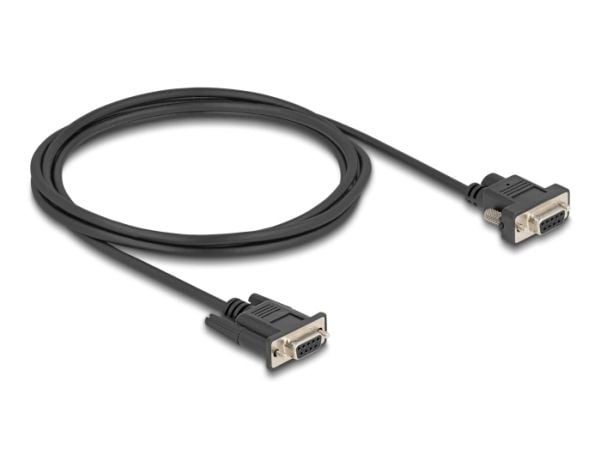 Delock sarjakaapeli RS-232 D-Sub9 naaras D-Sub9 naaras D-Sub9 virtaliitin tappiin 9 2 m 2 m