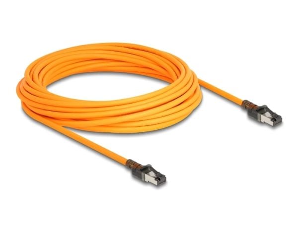 DeLOCK 80418, 10 m, Cat6a, S/FTP (S-STP), RJ-45, RJ-45, Oranssi