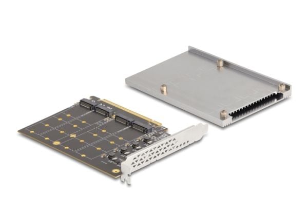 DeLOCK 90210, PCIe, M.2, PCIe 4.0, Sort, Metallic, Windows Server 2019, 95 mm