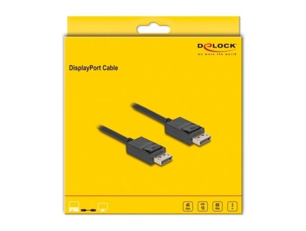 DeLOCK 80494, 3 m, DisplayPort, DisplayPort, Hanstik, Hanstik, 15360 x 8640 piksler