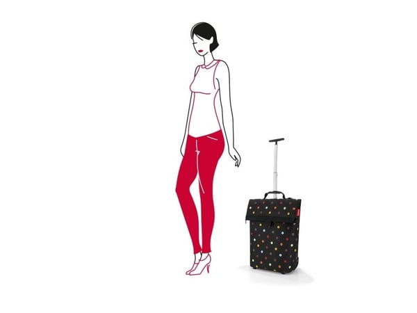 Reisenthel trolley M, Rullekoffert, Assorterte farger, Sort, Polyester, Mønster, Punktmønstret, 2 hjul