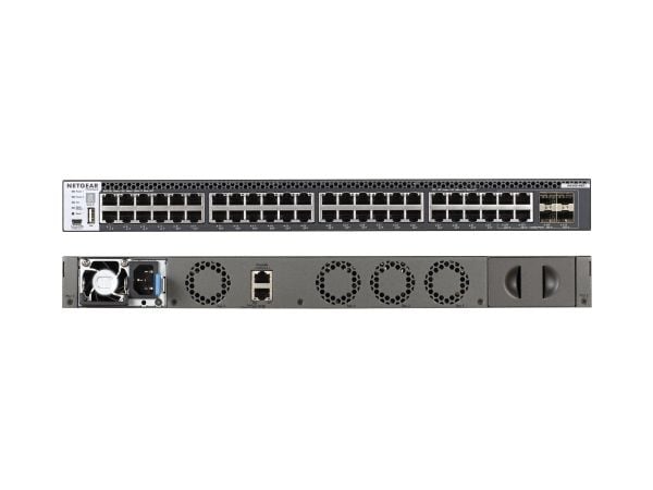 NETGEAR M4300-48X - Switch - L3 - Styrt - 48 x 10 Gigabit Ethernet + 4 x delt 10 Gigabit SFP+ - front til bakside-luftflyt - rackmonterbar