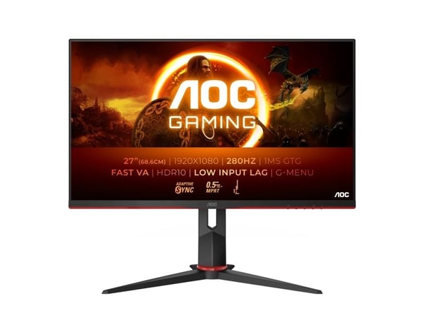 AOC G2 27G2ZN3/BK, 68,6 cm (27"), 1920 x 1080 piksler, Full HD, LCD, 1 ms, Svart, Rød