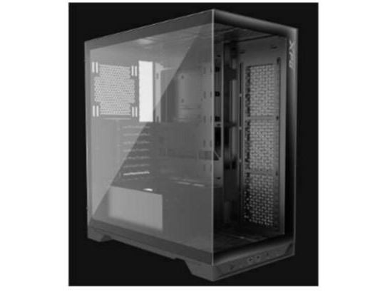 XPG Invader X - Mid tower - ATX - sidepanel med vindu (herdet glass) - ingen strømforsyning - svart - USB/lyd