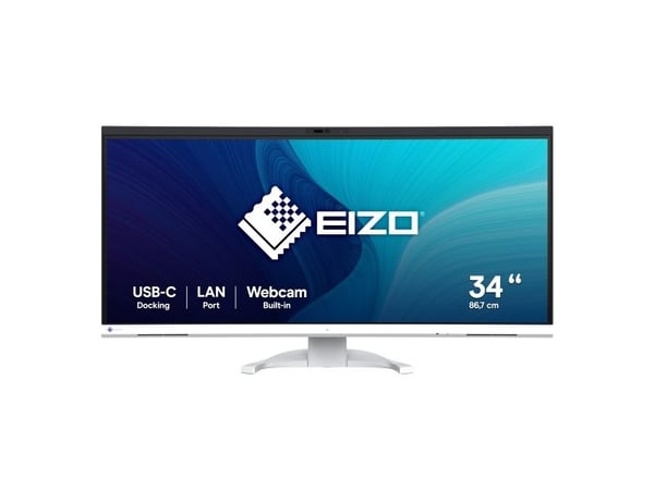 EIZO FlexScan EV3450XC-WT - Med FlexStand - LED-skjerm - kurvet - 34" (34.1" synlig) - 3440 x 1440 UWQHD - IPS - 300 cd/m² - 1000:1 - 5 ms - 2xHDMI...