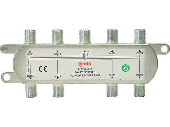 CORAB Signalsplitter 5-2400Mhz 8 utganger effektpass CORAB