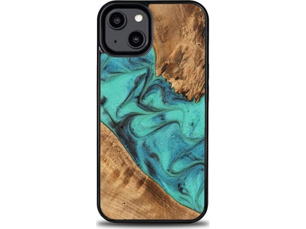 BeWood Etui z drewna i żywicy på iPhone 15 Plus Bewood Unique Turquoise - turkusowo-sort