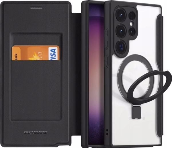 Dux Ducis Dux Ducis Skin X Pro-deksel med klaff og magnetring til Samsung S24 Ultra - sortering