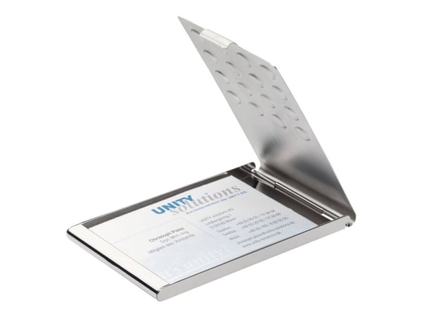 DURABLE Business Card Holder - Visittkortboks - forkrommet metall - sølv