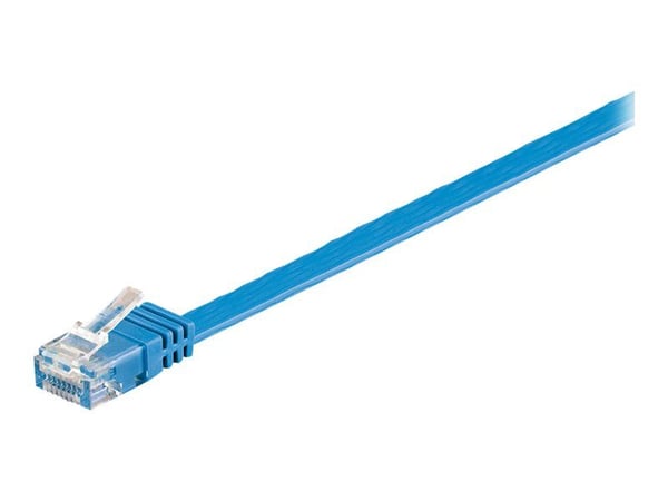 goobay - Patch-kabel - RJ-45 (hane) till RJ-45 (hane) - 1 m - UTP - CAT 6 - formpressad, platt - blå