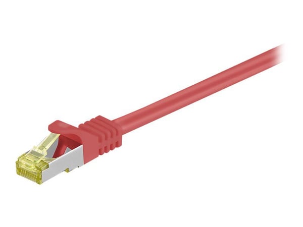 goobay - Koblingskabel - RJ-45 (hann) til RJ-45 (hann) - 25 m - SFTP, PiMF - CAT 7 - halogenfri, formstøpt, uten hindringer - rød