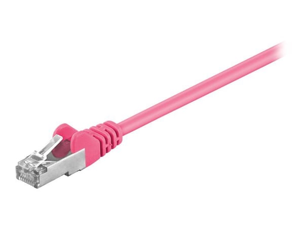 goobay - Nettverkskabel - RJ-45 (hann) til RJ-45 (hann) - 25 cm - SF/UTP - CAT 5e - formstøpt, uten hindringer - magenta
