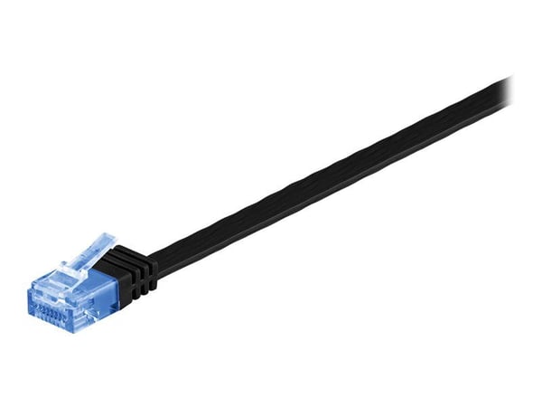 goobay - Koblingskabel - RJ-45 (hann) til RJ-45 (hann) - 7 m - UTP - CAT 6a - formstøpt, flat - svart