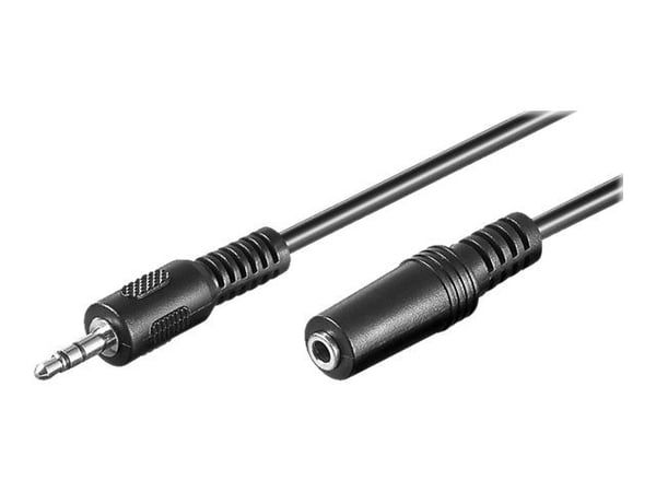 goobay - Lydforlengelseskabel - mini-phone stereo 3.5 mm hann til mini-phone stereo 3.5 mm hunn - 2 m - svart - rund
