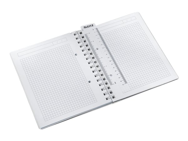 Leitz WOW - Notatblokk - trådbundet - A5 - 80 ark - kvadratisk - metallic blå - polypropylen (PP)