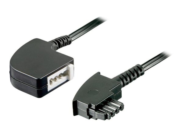 goobay - Telefonforlengelseskabel - TAE-F (hunn) til TAE-F (hann) - 3 m - svart